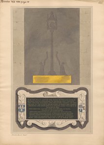 Remains of Brass Plate and Memorial to William Nicol and Ann his Wife and Elizabeth his Daughter and William his Son of Hendon Church by Daniel Lysons
