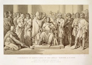 Coronation of Harold, King of the Anglo-Saxons, engraved by W. Ridgeway by Daniel Maclise