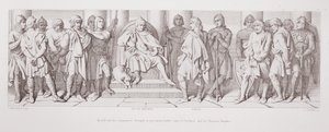 Harold and his companions brought before Guy of Ponthieu and his Norman knights by Daniel Maclise