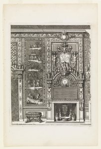 Design for a Chimney Wall with Lacquered Panels and Porcelain by Daniel Marot