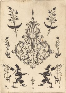Brooch with Sprigs at Top and Griffins with Trophies at Bottom