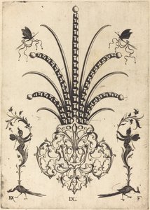 Brooch with Table-Stones, Butterflies at Top, and Peacocks and Hermes at Bottom by Daniel Mignot