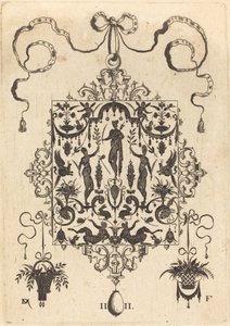 Large Pendant, Three Nude Women with Twigs at Centre
