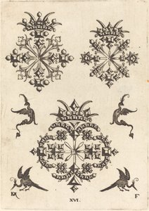 Three Brooches with Fantasy Birds at Left, Right, and Bottom by Daniel Mignot
