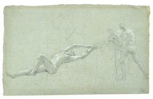 Study for The Siege of Gibraltar (Study of Rescued Figure and Two Figures Pulling on an Oar), 1785-1786 by Daniel Mytens