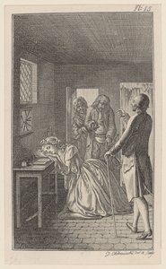 Belford Finds Clarisse During His Visit to the Prison in the Dungeon Room of the Executioner Rowland by Daniel Nikolaus Chodowiecki