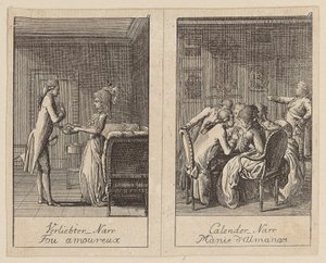 Sheets 11 and 12 for Centifolium Stultorum, Follies by Daniel Nikolaus Chodowiecki