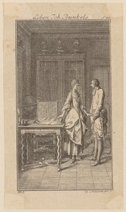 Bunkel in Miss Henriette Noels Library, Sheet 1 from "Life Remarks and Opinions of Johann Bunkel" by Daniel Nikolaus Chodowiecki