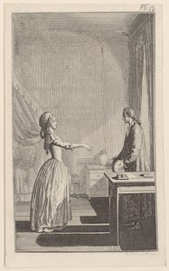 Clarisse Accuses Lovelace of Helplessness, Dishonor, and Theft of All Peace and Virtue by Daniel Nikolaus Chodowiecki