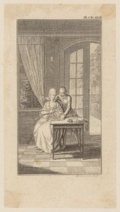 Ferdiner Surprises Julie Reading in the Garden House by Daniel Nikolaus Chodowiecki