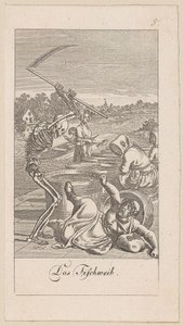 Fishwife, Plate 5 from the Series "The Dance of Death" by Daniel Nikolaus Chodowiecki