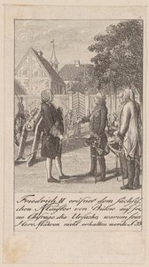 Frederick II explains to the Saxon Minister von Bülow the reason why his lord will not receive Moravia by Daniel Nikolaus Chodowiecki