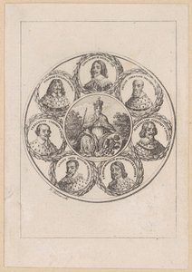 Germania with Portraits of Emperor Ferdinand III and Six Prince-Electors from the Time of the Thirty Years