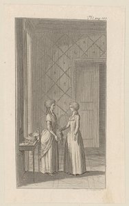 Hanne and Mariane in White Comedy "Envy Deprives Itself of Its Bread" by Daniel Nikolaus Chodowiecki