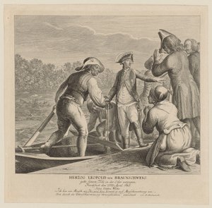 Duke Leopold of Brunswick Facing His Death in the Oder by Daniel Nikolaus Chodowiecki