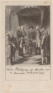 Homage in Breslau on November 7, 1741 by Daniel Nikolaus Chodowiecki