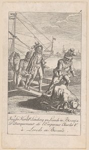 Landing of Emperor Charles V in Biscay, Plate 9 from the series "Older, Middle and Newer History" by Daniel Nikolaus Chodowiecki