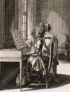 Music, Woman Playing the Spinet, by Daniel Niklaus Chodowiecki, from Occupations des dames, Germany, Poland