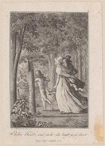 Walter, Luise and Karl Encounter a Landing Boat in the Forest by Daniel Nikolaus Chodowiecki