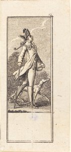 Young Man with Sword, Cane and Dog by Daniel Nikolaus Chodowiecki