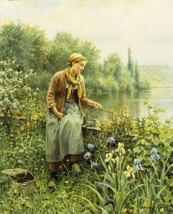 Fishing on a Spring Day by Daniel Ridgway Knight