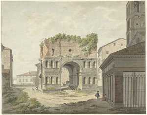 The Arch of Janus Quadrifrons and Part of S. Giorgio in Velabro in Rome
