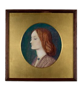 Portrait of Elizabeth Siddal facing left by Dante Gabriel Charles Rossetti