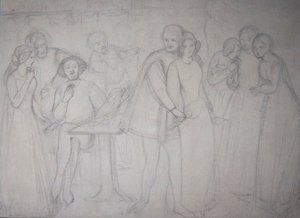 Study for Benedick and Beatrice by Dante Gabriel Charles Rossetti
