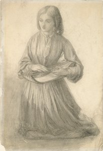 Elizabeth Siddal Playing a Stringed Instrument
