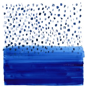 Abstract Blue Rain Over Water by Danushka Abeygoda