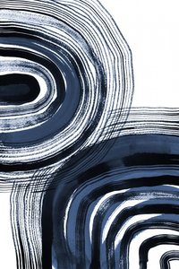 Abstract Indigo Curves by Danushka Abeygoda