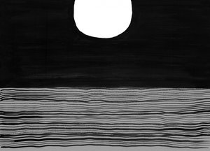 Moon Over Calm Sea