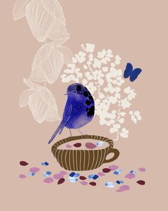 Whimsical Blue Bird Tea by Danushka Abeygoda
