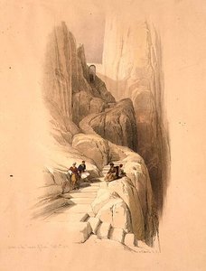 Ascent to the Summit of Sinai, February 20th 1839, plate 115 from Volume III of 