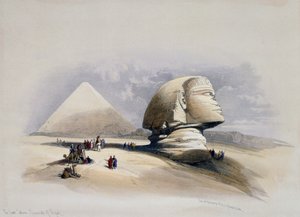 View of Giza Necropolis, engraving from design by David Roberts by David (after) Roberts
