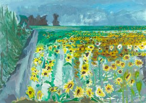 Sunflowers and Mistral by David Alan Redpath Michie