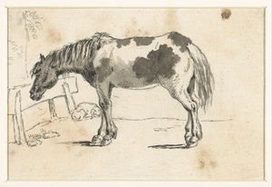 Standing Horse and a Lying Dog by David Alphonse de Sandoz Rollin