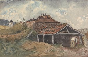 Landscape with Two Figures Beside an Old Building