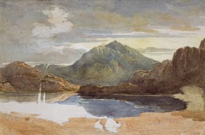A Lake in North Wales, Snowdon in the Distance by David Cox