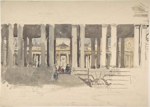 Greenwich Hospital (recto); Study of a Building (verso) by David Cox