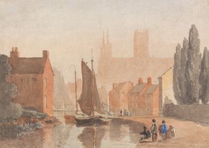Lincoln Cathedral From Brayford Pool by David Cox
