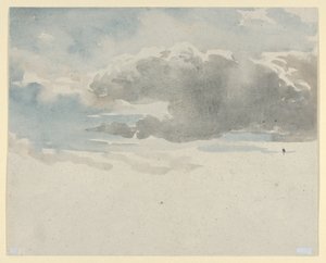 Study of Clouds (recto). Study of an Elder Bush by a Fence (verso) by David Cox