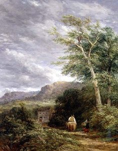 Welsh Landscape with a Watermill by David Cox