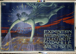 Poster “International Electricite Exhibition, Marseille, April-October 1908”
