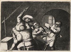 Dutch Peasant with Two Daggers Attacks Another Card Player by David Deuchar