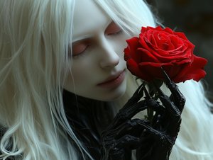 Gothic Beauty Red Rose by David Drake