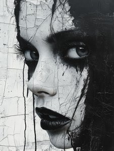 Gothic Cracked Portrait by David Drake