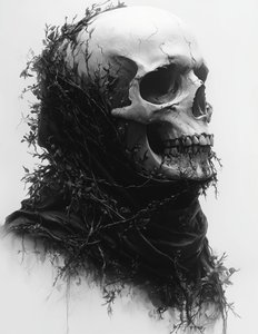 Gothic Entangled Skull by David Drake