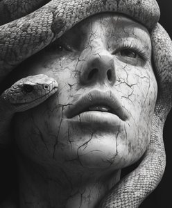 Medusa Stone Face by David Drake