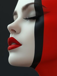 Striking Red Black Face by David Drake